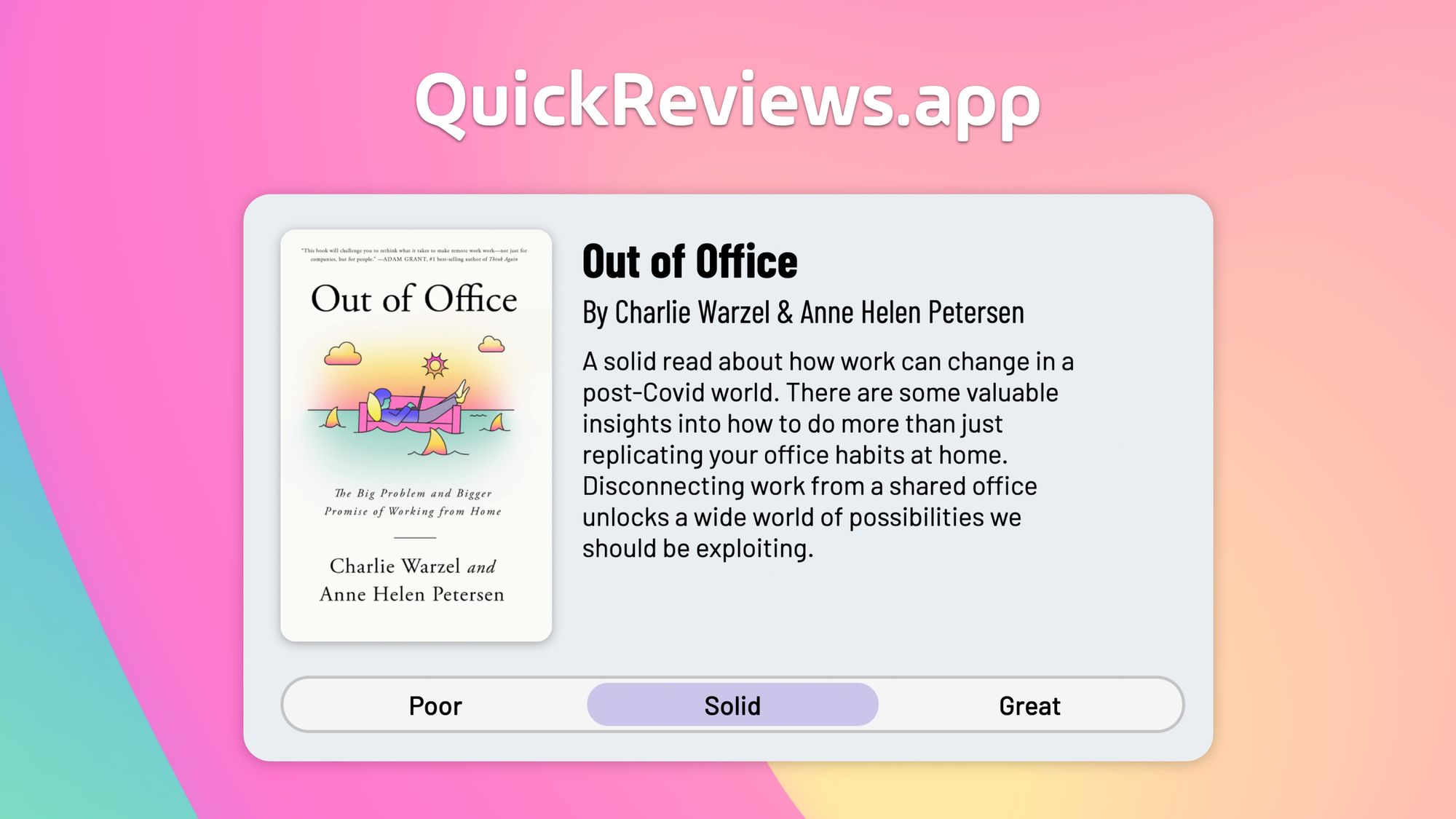 Introducing Quick Reviews, a Website for Making Beautiful Micro-Reviews for Books, Movies, or Whatever